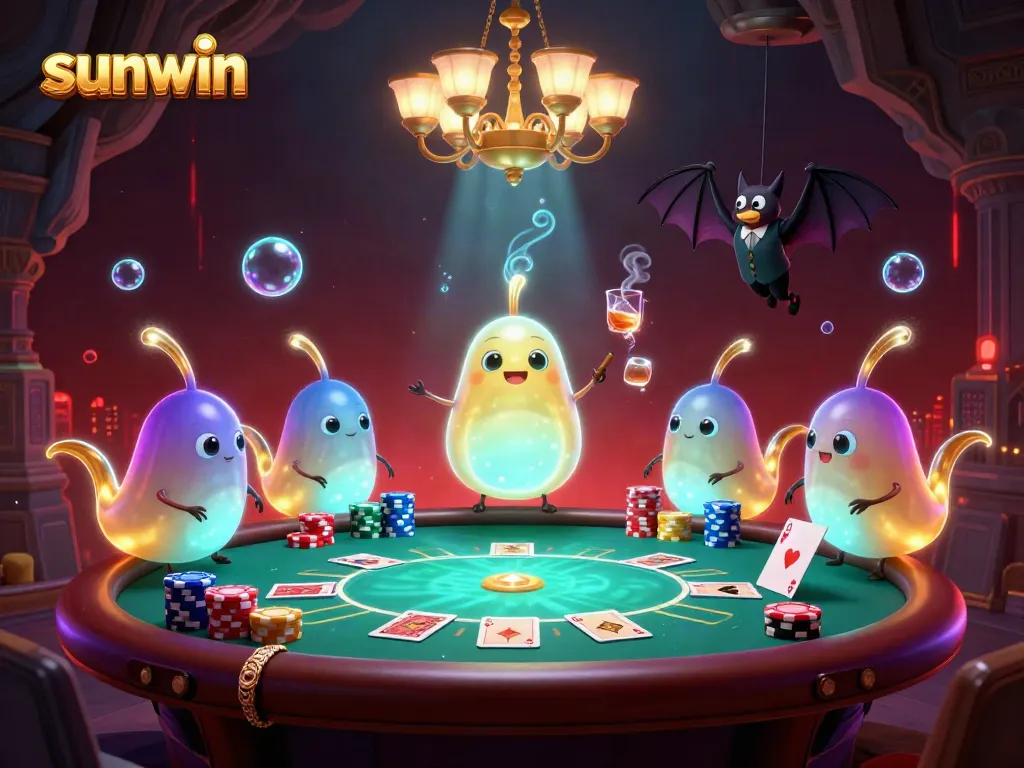 Experience the thrilling ambiance of sunwin casino with glowworms lighting up a vibrant gameplay scene.