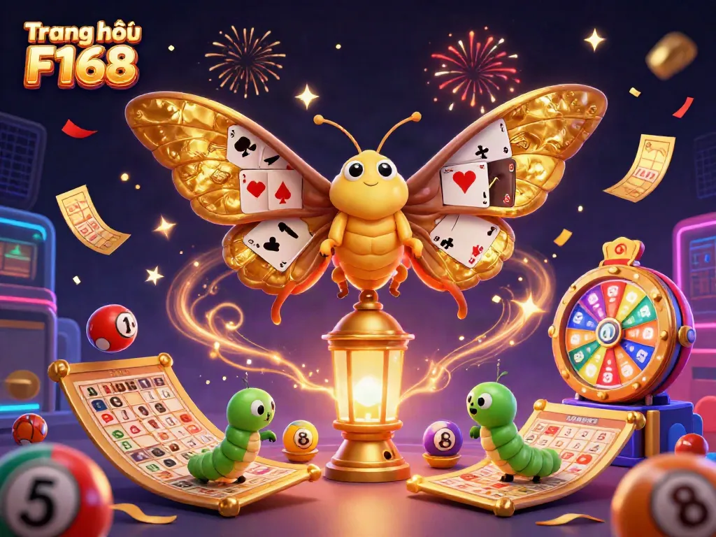 Engage with Trang chủ F168's vibrant casino experience through a dynamic 3D illustration.