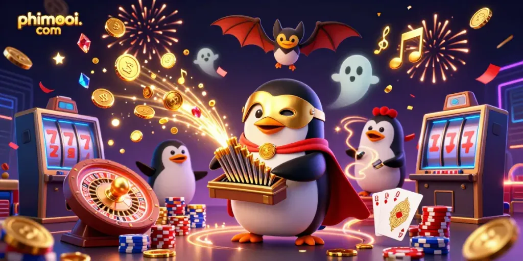 Engaging illustration depicting phimmoi. com’s enchanting casino scene with dynamic characters and elements.